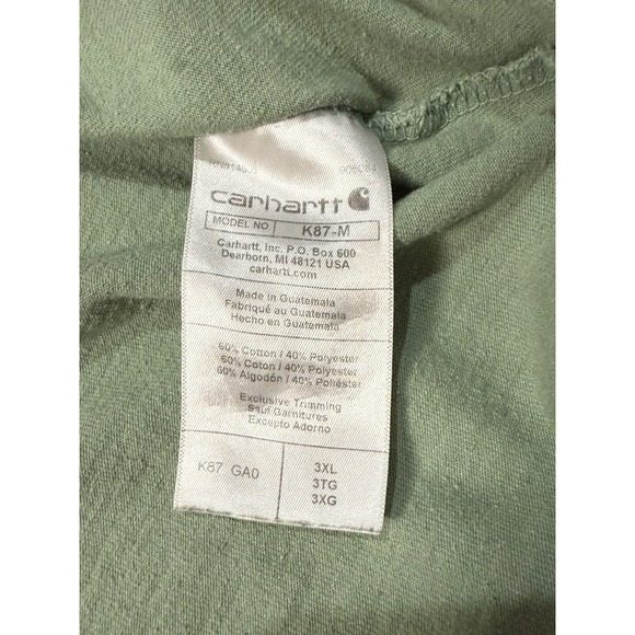 Carhartt Pocket T-Shirt‎ Men 3XL Work Rugged Minimal Basic Cotton Blend Green - Picture 4 of 5